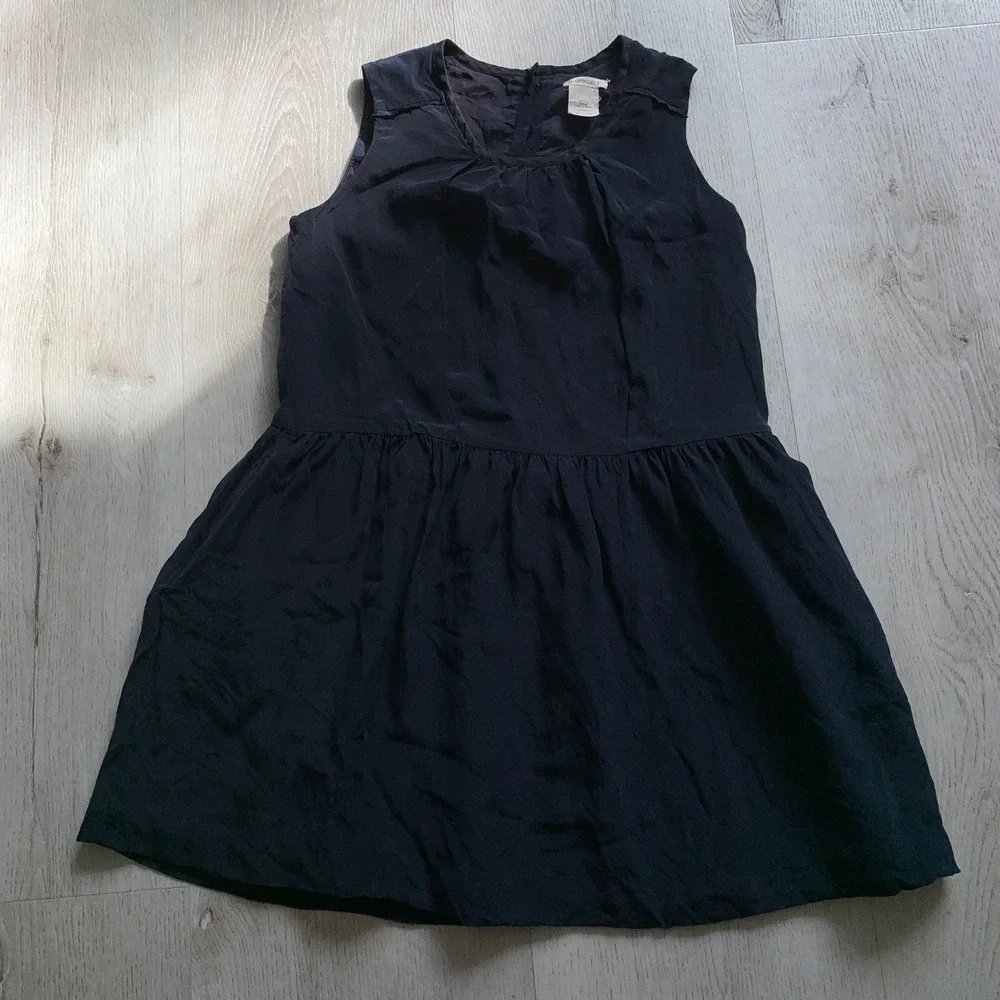 CREWCUTS‎ J.Crew Girls Sz 8 Black 100% Silk Sleeveless Drop Waist Dress LBD